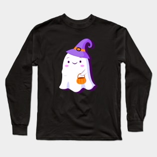 kawaii halloween ghost Long Sleeve T-Shirt